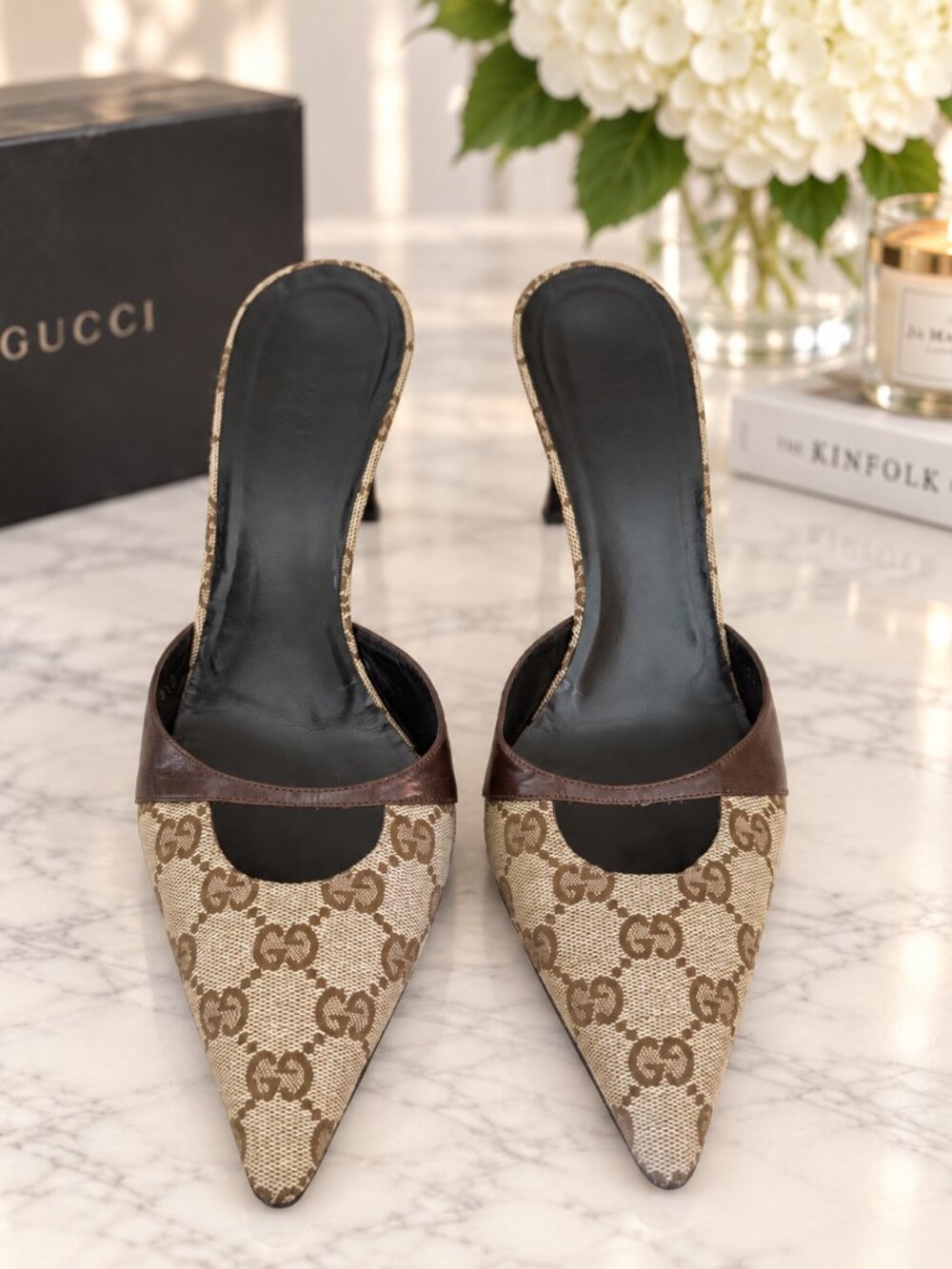 Vintage Gucci GG Monogram Tote + Tom Ford Era Mule Heels 8.5B Y2K - Picture 16 of 16